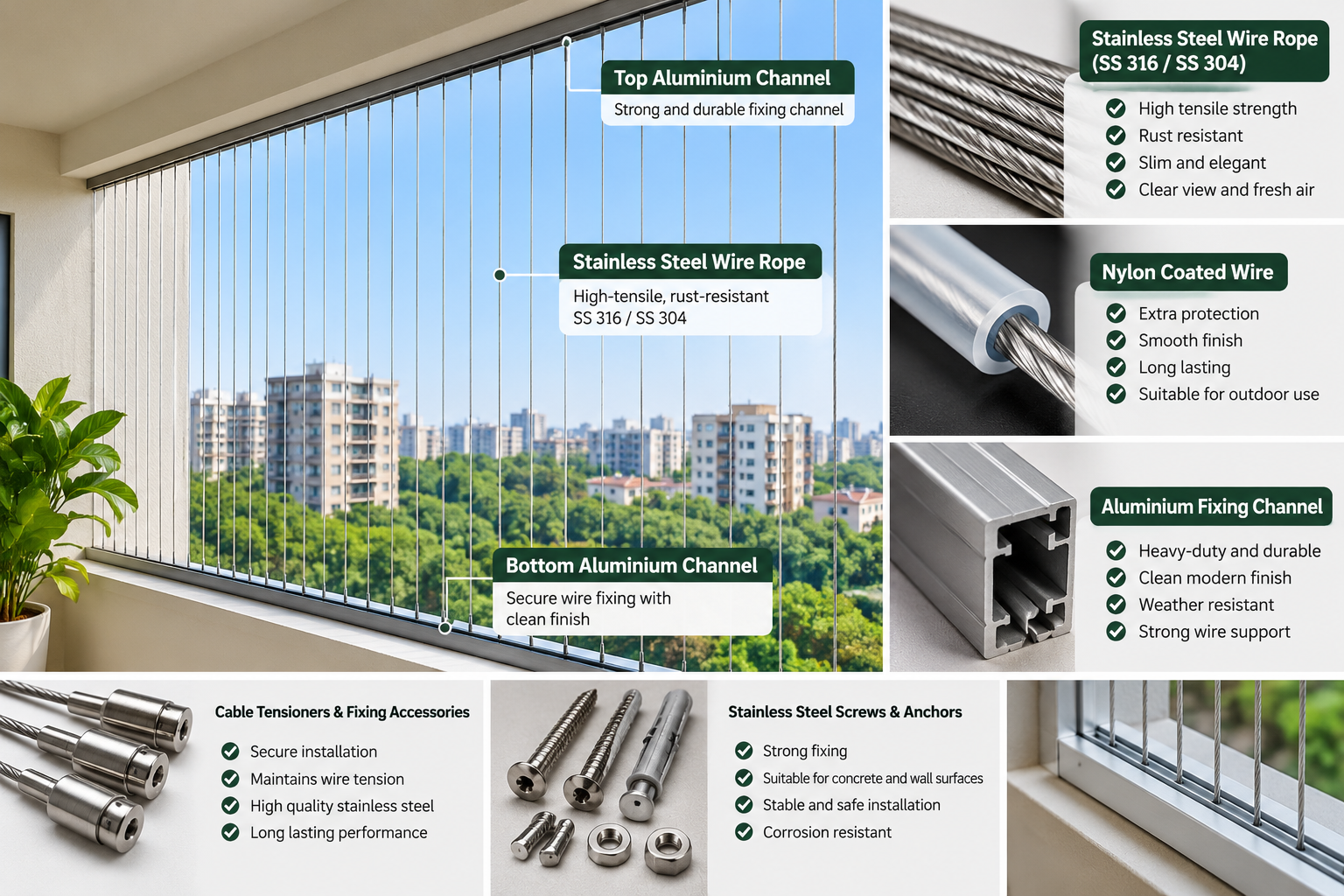 Renu Invisible Grills stainless steel balcony invisible grill installation in Bengaluru using premium quality materials